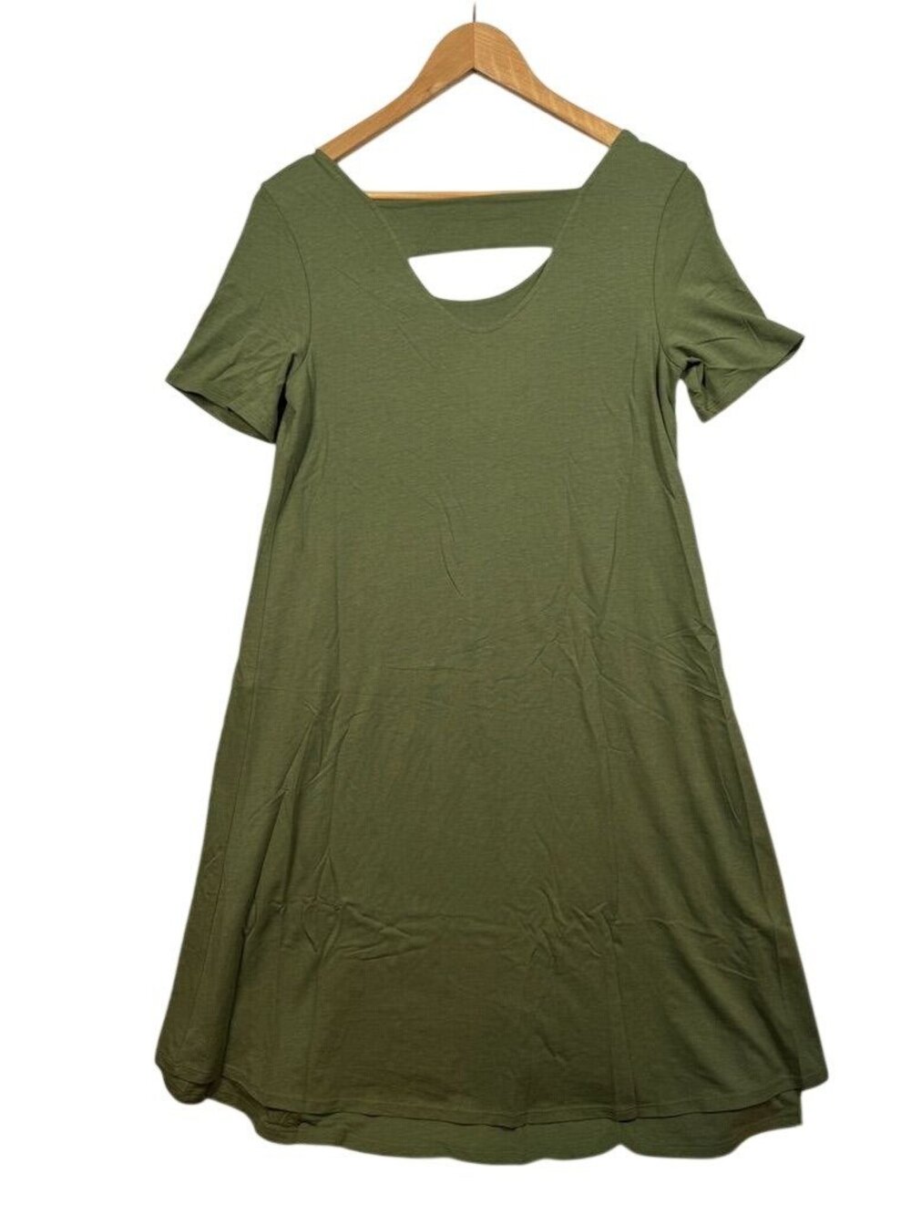 Soft Surroundings Women's Camille T-Shirt Dress Olive Loden Green Size XS 2/4 - Picture 4 of 9